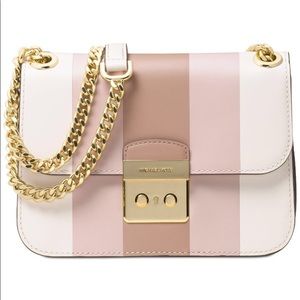 Michael Kors Sloan Multi Stripe Chain Shoulder Bag